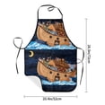 thumbnail image 4 of Naloa 1Pack Adjustable Bib Apron Waterdrop Resistant Cooking Kitchen Aprons for Women Men Chef, Ocean Scene with Noah's Ark Print, 4 of 5
