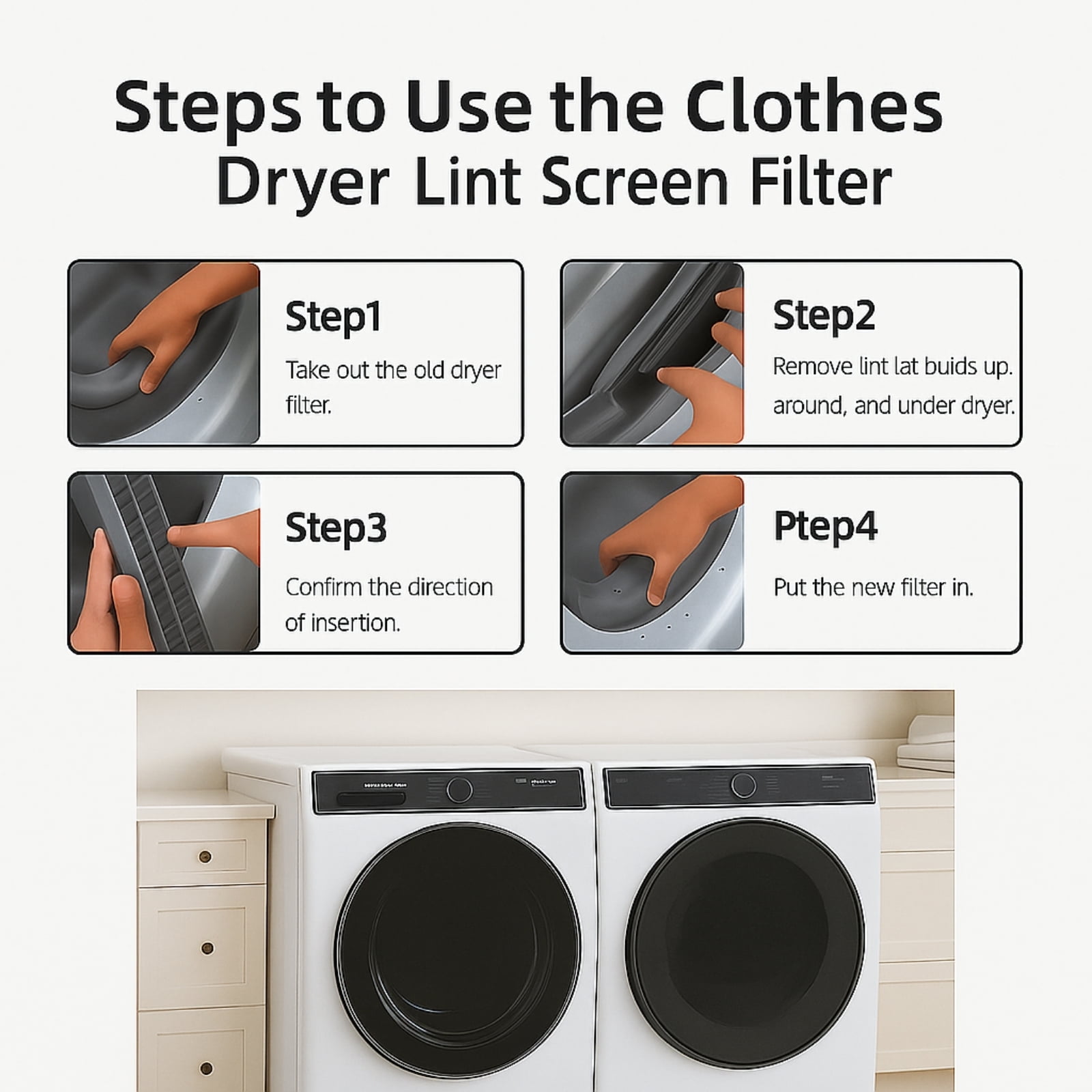 Nispira Dryer Lint Screen Filter, Compatible with GE WE16X32537, WE16X29597, AP7205579, Fits GFD55GSSN0WW GFD65ESPN0SN GFD65GSPN0SN GFD85ESPN0RS GFD85GSPN0RS, Dryer Lint Trap Replacement, 1 Pack