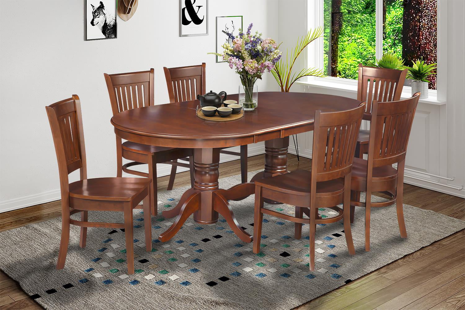 7 Piece Dining Room Set With Leaf