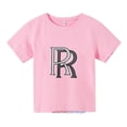 thumbnail image 5 of 2024 Camisetas de verano para niños con la letra R, camisetas de manga corta para niños, ropa para niños, camisetas estampadas para niñas, negro, blanco, gris, rojo, negro y amarillo, 5 of 5