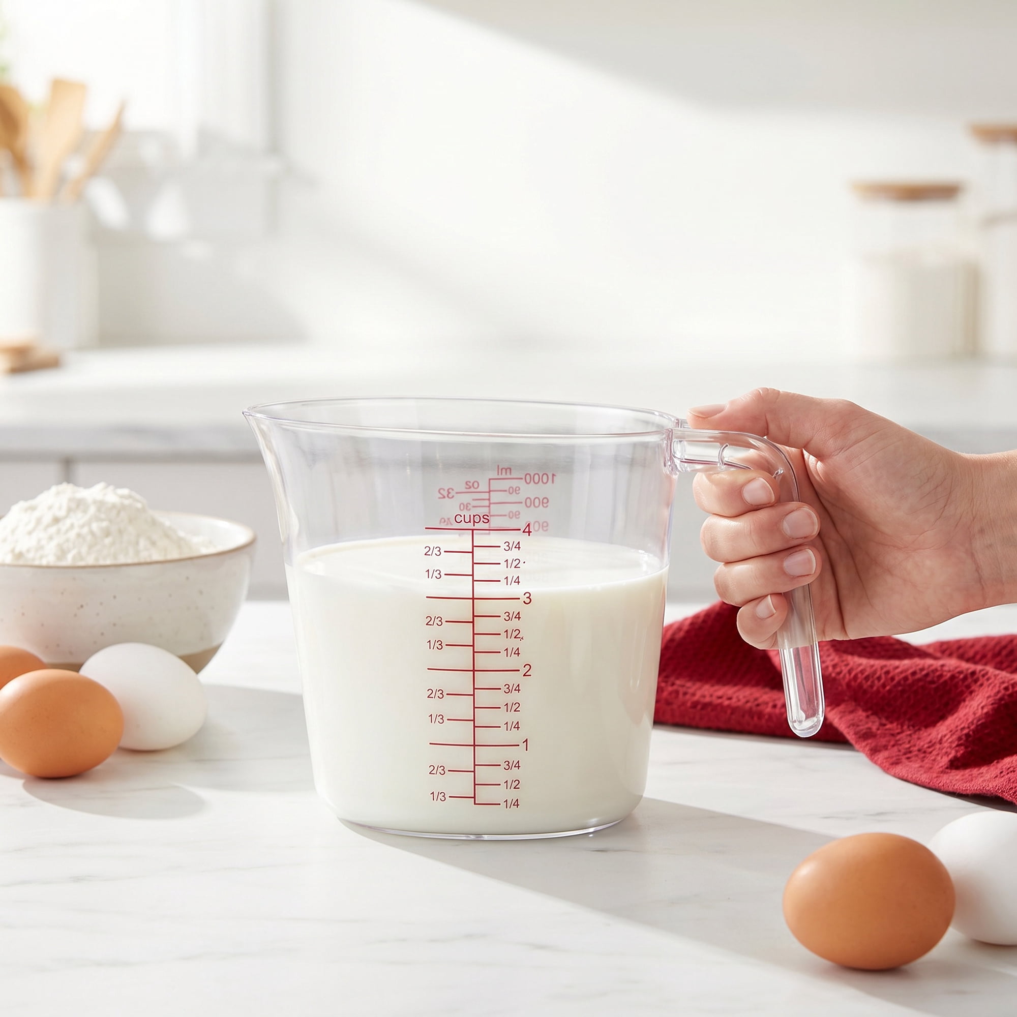 Unique Bargains PS Material Measuring Cup for Measuring and Pouring Clear 1000ml