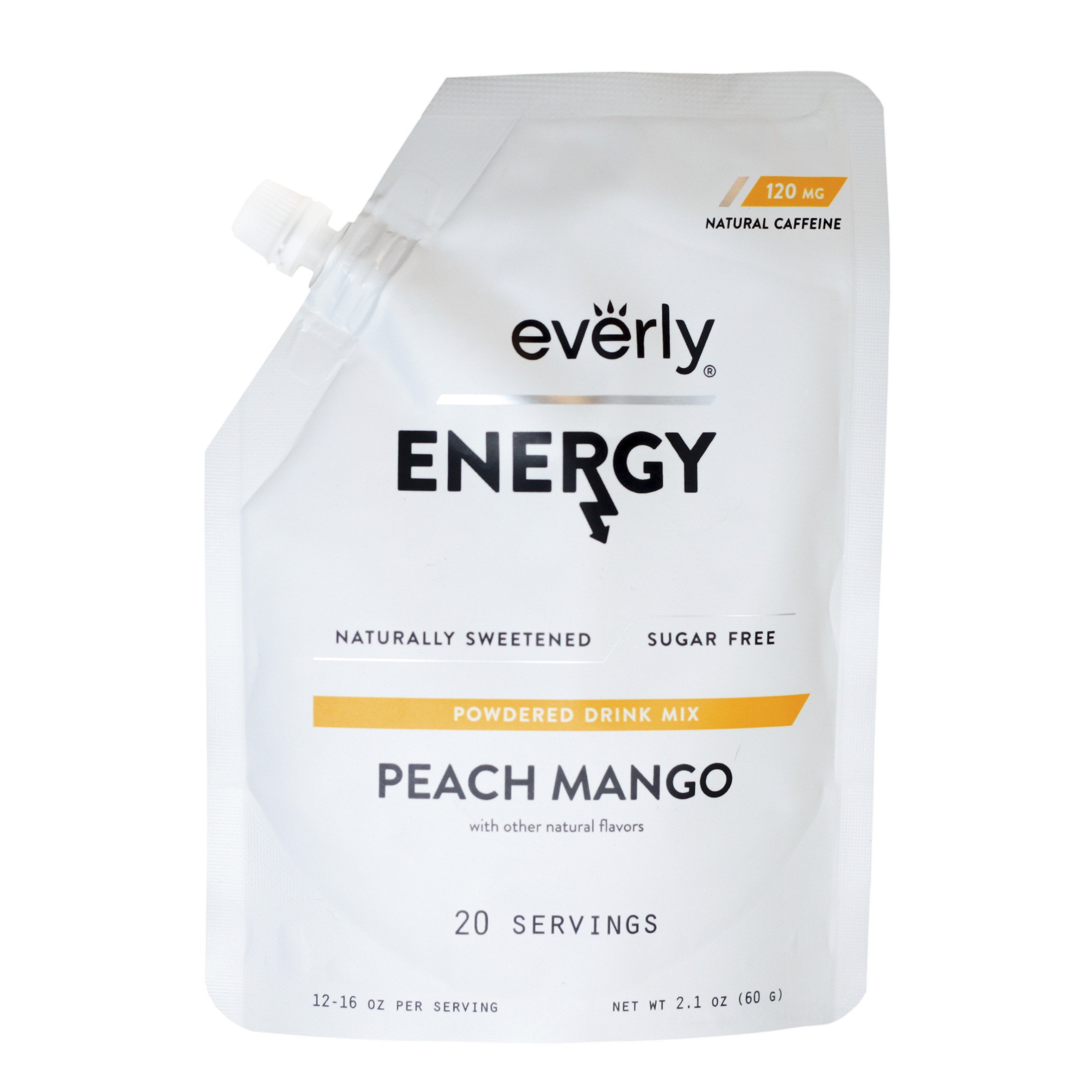 Everly, Energy Powdered Drink Mix, Peach Mango, 20 Servings
