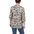 thumbnail image 3 of NY Collection Women's 3/4 Sleeve Roll Tab Y Neck Top, 3 of 4