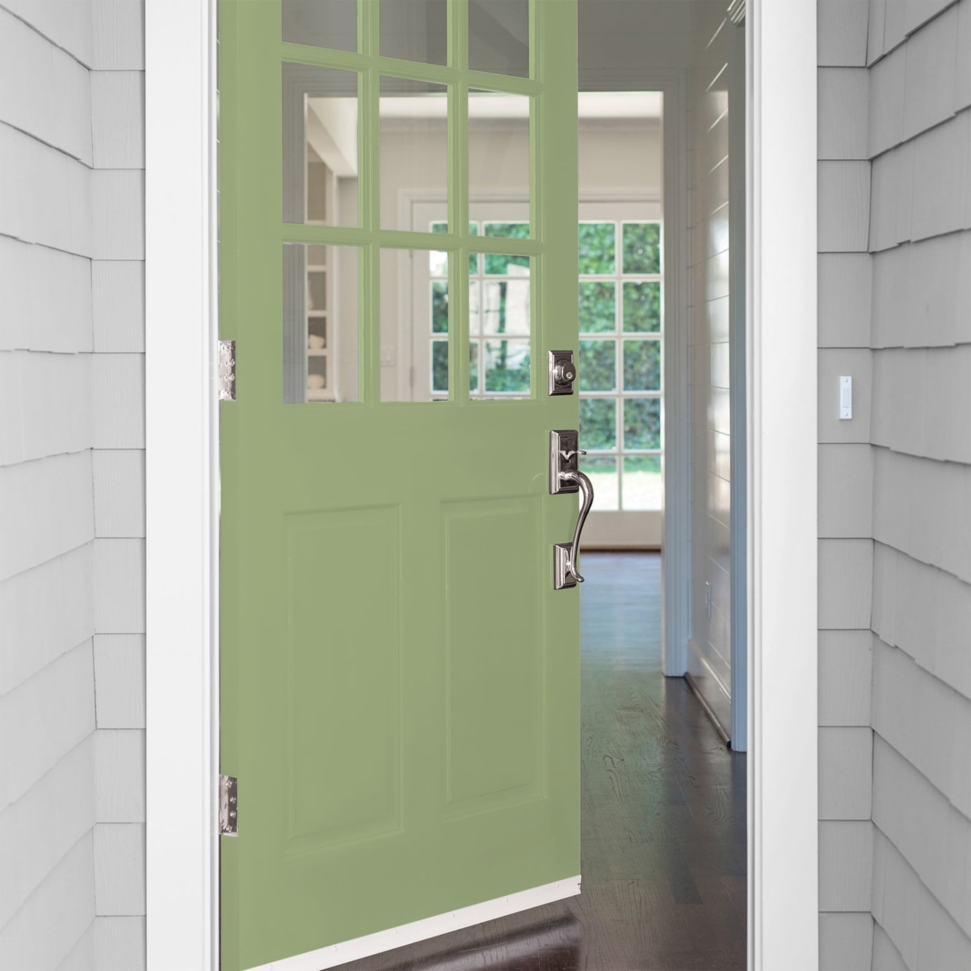 Glidden HEP Guacamole / Green Satin Exterior Paint with Primer, 1 Quart