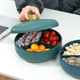 thumbnail image 2 of Plastic Serving Trays with Lid Candy Nut Serving Container Appetizer Tray 3 Compartment Food Storage Lunch Organizer Divided Snack Plate Platter, 2 of 7
