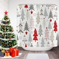 thumbnail image 4 of Christmas Tree Shower Curtain, Grey Beige Red Xmas Tree with Stars Snowflake Cute Bathroom Curtain for Boys Girls Bathtub Decor Waterproof Washable Fabric with 12 Hooks, 72''''Lx72''''W, 4 of 6