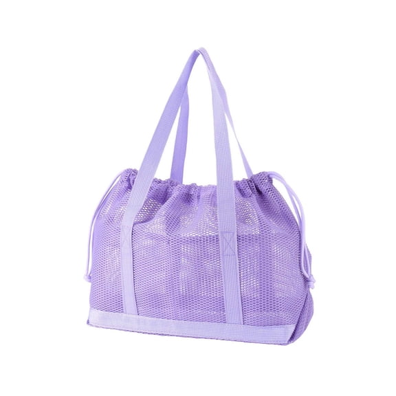 Large Capacity Mesh Drawstring Tote Bag - Lightweight, Foldable Beach Gym Storage for Travel & More