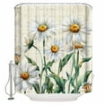 thumbnail image 2 of Spring Floral Waterproof Fabric Shower Curtain, Vintage Summer Botanical White Daisy Shower Curtain for Bathroom Curtains Bathtubs Hotel Washable Shower Curtains with 12 Hooks Standard 66x72, 2 of 6