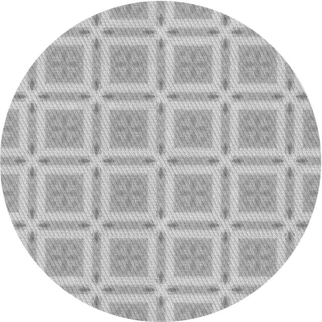 Ahgly Tapis Rond Lavable en Machine Intérieur Transitionnel Platine Argent Gris, 3 Pieds Rond