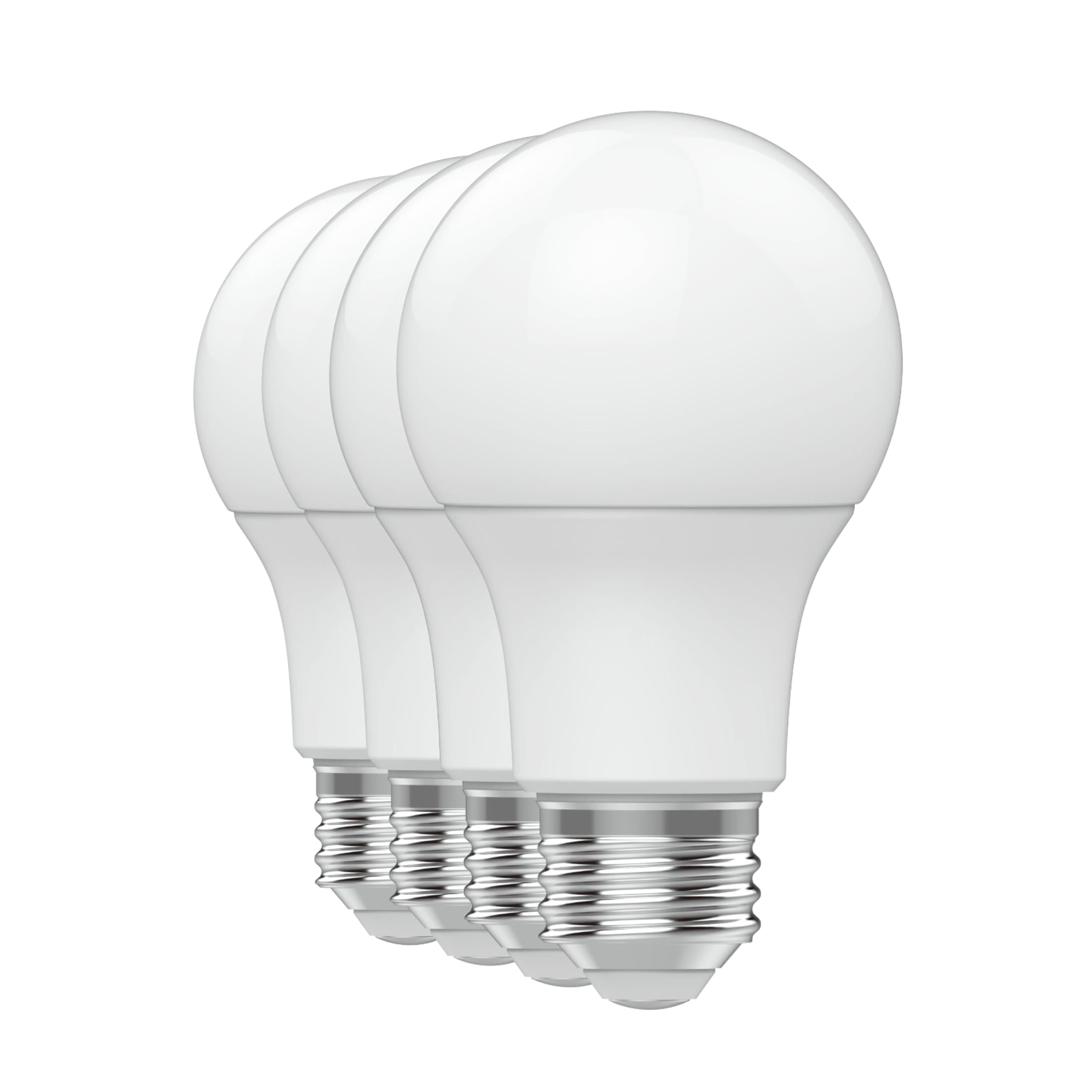 Great Value A19 LED Light Bulbs, 40 Watt Equivalent, Daylight, General Purpose, Medium Base, 9 Year, 4 Pack