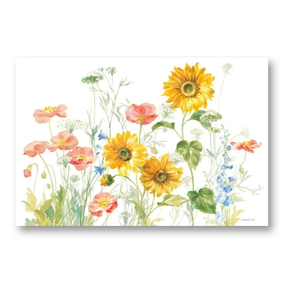 Gango Home Decor Cottage Floursack Florals on White I by Danhui Nai (Printed on Paper); One 18x12in Unframed Paper Poster