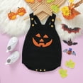thumbnail image 6 of Weebloom Baby Girl Halloween Rompers Strap Outfits Sleeveless Pumpkin Knitted Sweater Bodysuit Jumpsuit Lovely Outfits 3-6 Months, 6 of 9