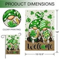 thumbnail image 2 of Welcome St. Patrick''s Day Gnome Garden Flag Double Sided, Green Shamrock Clover Polka Dot Decorative Yard Outdoor Home Small Decor, Gold Horseshoe Irish Holiday Vintage Outside Decoration 12.5x18, 2 of 6