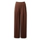 thumbnail image 4 of Pantalones palazzo anchos de color liso para mujer: cintura alta con cinturilla elástica, poliéster y spandex, pantalones largos informales con bolsillos laterales., 4 of 7