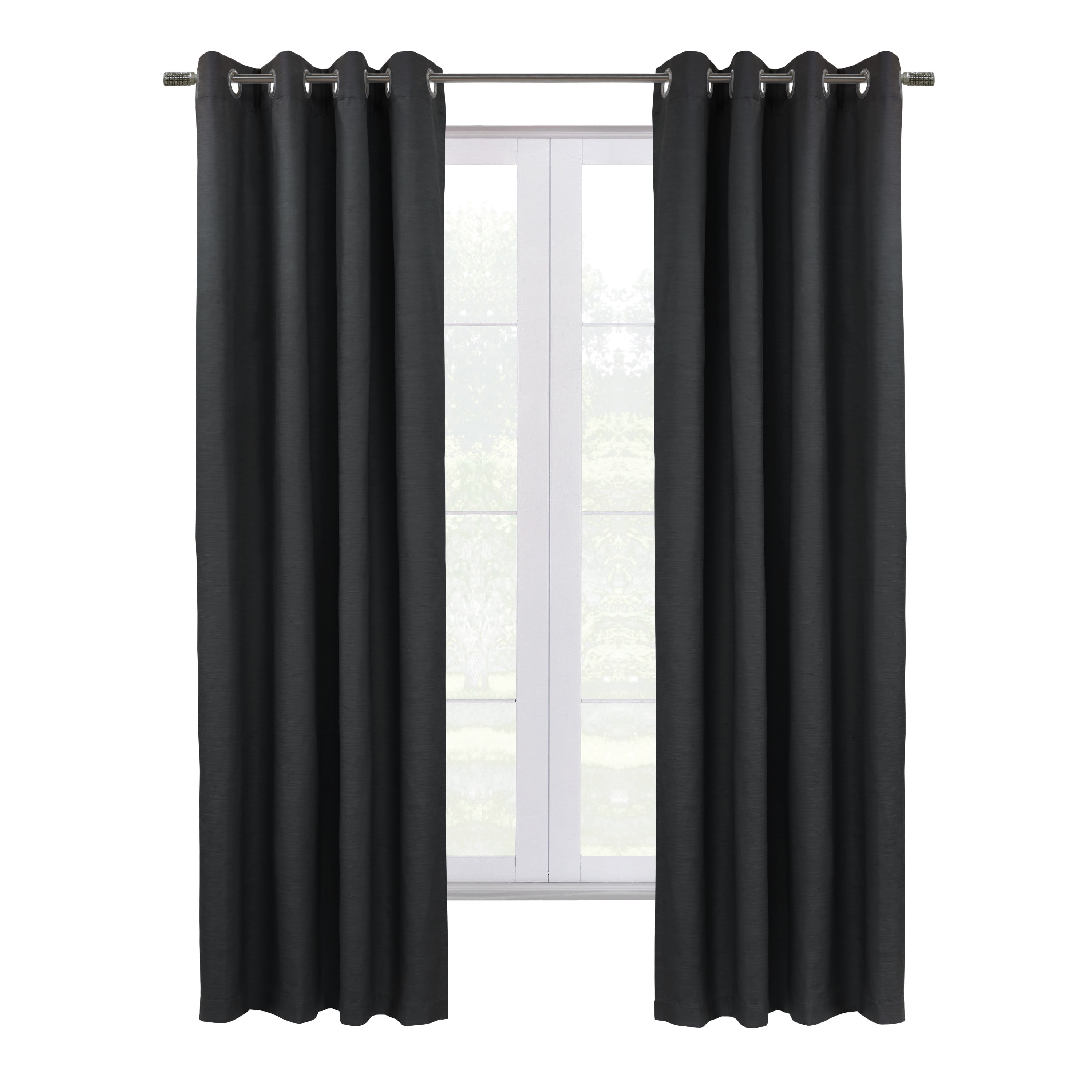 Spirit Total Blackout Textured Curtain Panel 52" x 95" in Black