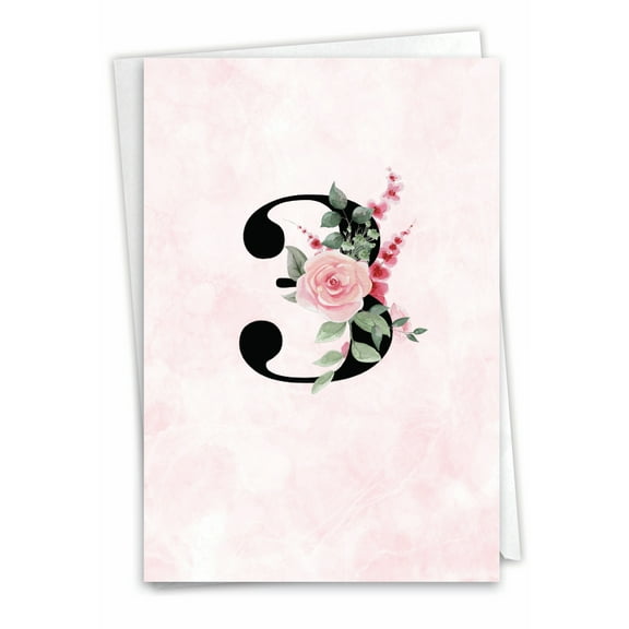 NobleWorks 3rd Milestone Anniversary Greeting Card with 5 x 7 Inch Envelope (1 Card) Floral Work 3 C10496MAG-WA
