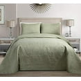 thumbnail image 2 of MK Home Mk Collection Solid Embossed Bedspread Bed Cover Over Size (Light Green, King/California King), 2 of 3