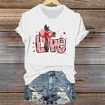 thumbnail image 2 of Hyknon Hauts pour Femmes Été Saint-Valentin Imprimé Manches Courtes Col Rond Haut/chemise Pull Doux Polyvalent pour Sortir, 2 of 4