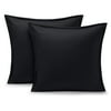 Bare Home Pillow Sham Set - Premium 1800 Collection - Double Brushed - Euro, Black