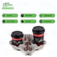 thumbnail image 2 of Pulp Fiber Cup Tray Biodegradable 4 Cup Carrier 10 Pack by EcoQuality - Compostable, Recyclable - for Hot and Cold Drinks. Eco-Friendly and Stackable to Keep Coffee, Tea, Soda, Boba from Spilling, 2 of 8