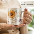 thumbnail image 3 of GIFAMI Faith Sunflower Coffee Mugs, Inspiration Religious Mug for Men Women Christian God Jesus Lover, Jesus Religion Gifts (11oz. Pink Accent Mug), 3 of 5