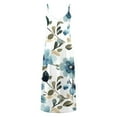 thumbnail image 4 of Tnhcen Women's Summer Casual Sleeveless V-Neck Max Print Dress, Plus Size S-3XL Beach Vacation Slip Dress, Lightweight Flowy Floral Leaf Casual Wear, 4 of 5