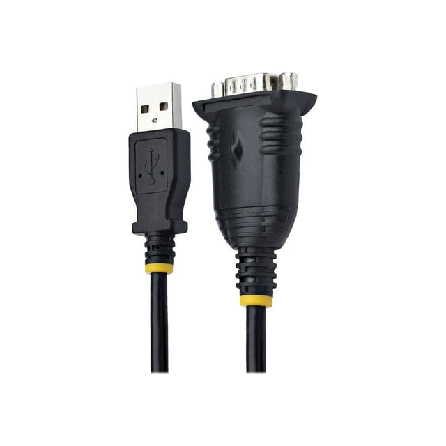 StarTech.com 3ft (1m) USB to Serial Cable, DB9 Male RS232 to USB Converter, USB to Serial Adapter for PLC/Printer/Scanner/Network Switches, USB to COM Port Adapter - Prolific IC, Automatic Handshake, Windows/macOS (1P3FP-USB-SERIAL) - Serial cable - DB-9 (M) screwable to USB (M) - 3.3 ft