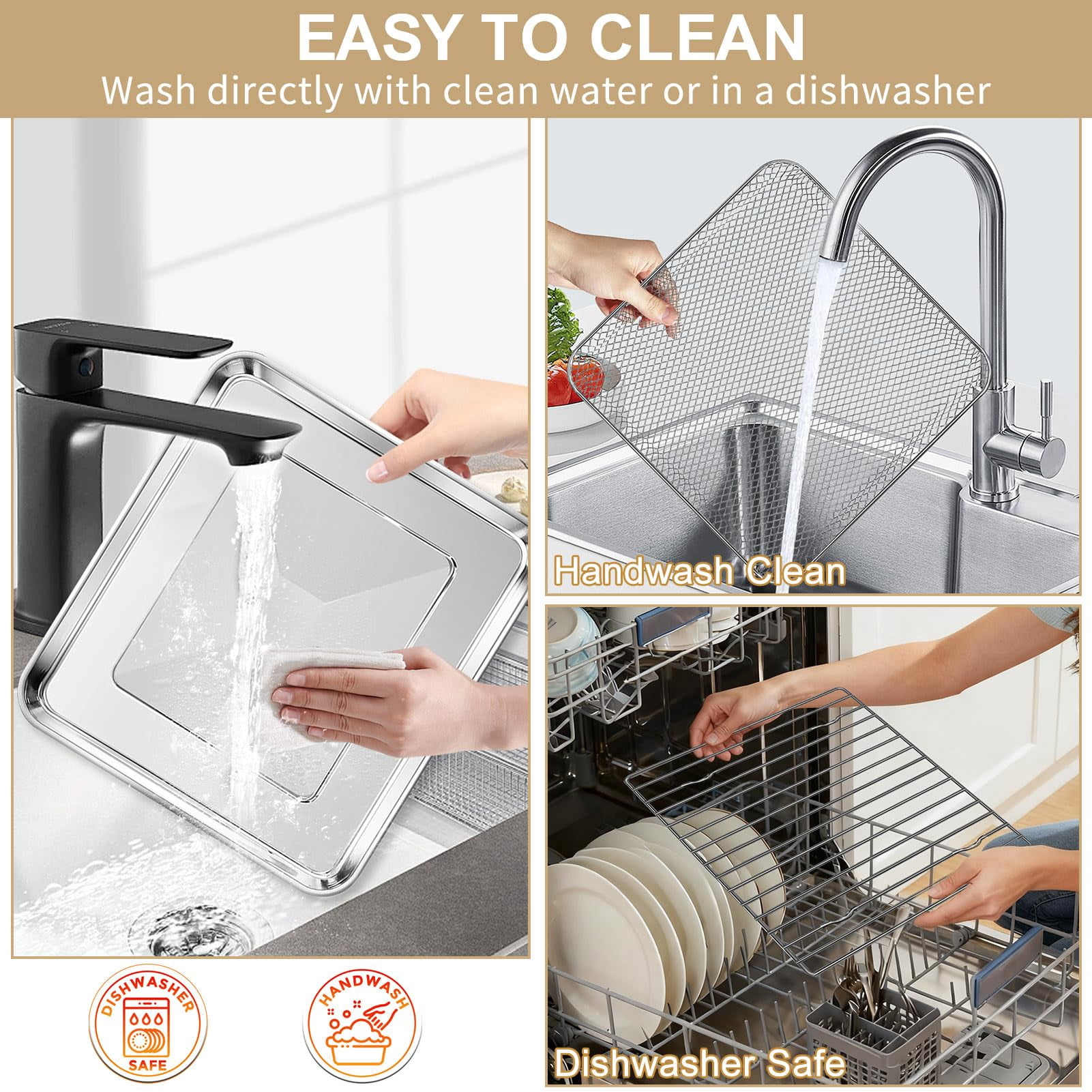 GWY 3-in-1 Tray Basket Rack Kit for Gourmia GTF7655 GTF7350 GTF7460 Toaster Oven Accessories