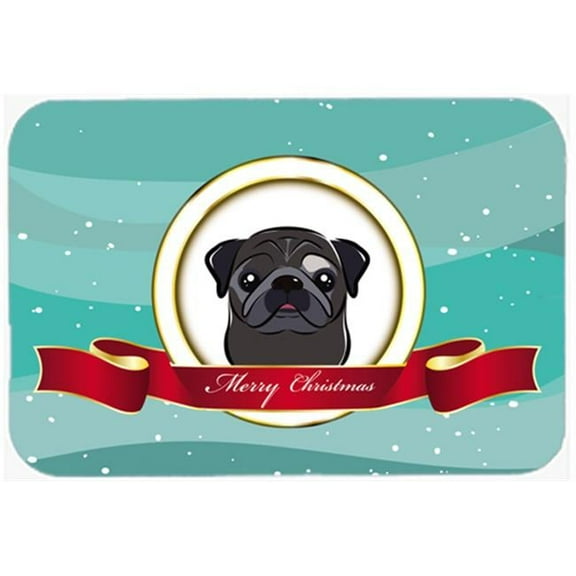 Carolines Treasures  Black Pug Merry Christmas Mouse Pad- Hot Pad & Trivet