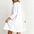 thumbnail image 7 of Lmueinov Womens Cotton Linen Dress Lightweight Long Sleeve V-Neck Tunic Dress with Pockets Vacation Shirt Dress for Women Casual Fall Outfits, 7 of 7