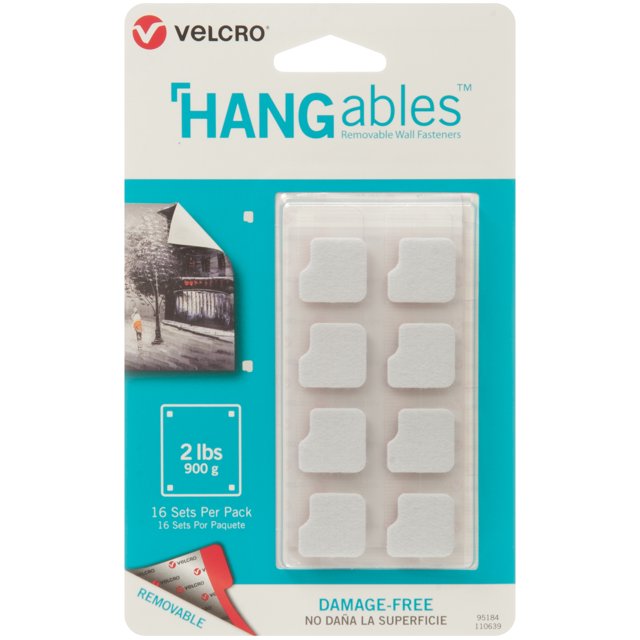 Velcro(R) Brand Hangables Removable Wall Fasteners .75"-16/Pkg, Holds Up To 2Lbs