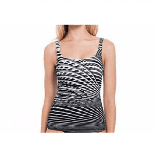 Essentials, By Gotex, Ladies Tankini Black and White, (Shirt Only) Sz 8