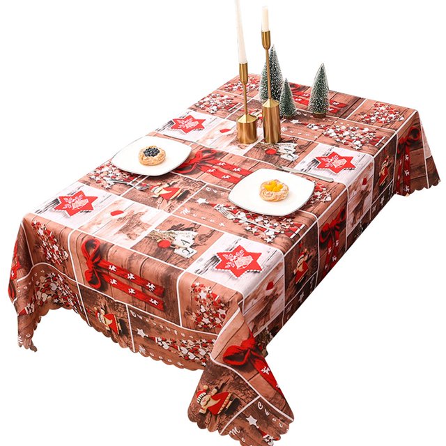 Nappe Anti-Décoloration Durable Réutilisable pour Salle à Manger de Noël, Couverture de Table pour Cadeaux