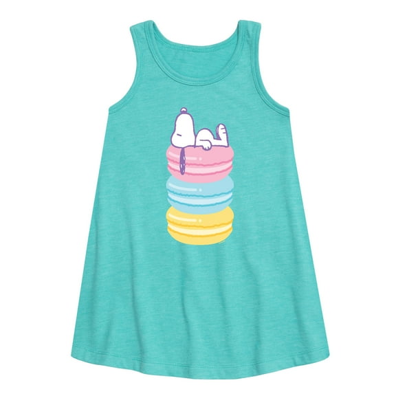 Peanuts - Snoopy Stacked Macarons - Youth Girls A-line Dress