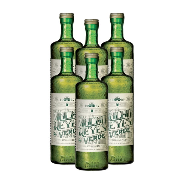 Pack de 6 Licor Ancho Reyes De Chile Verde 750Ml | Walmart en línea
