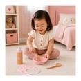 thumbnail image 4 of Moover Wooden Eating Set, Pink - Toddler Doll Feeding Tableware Play Set, 18M+, 4 of 6