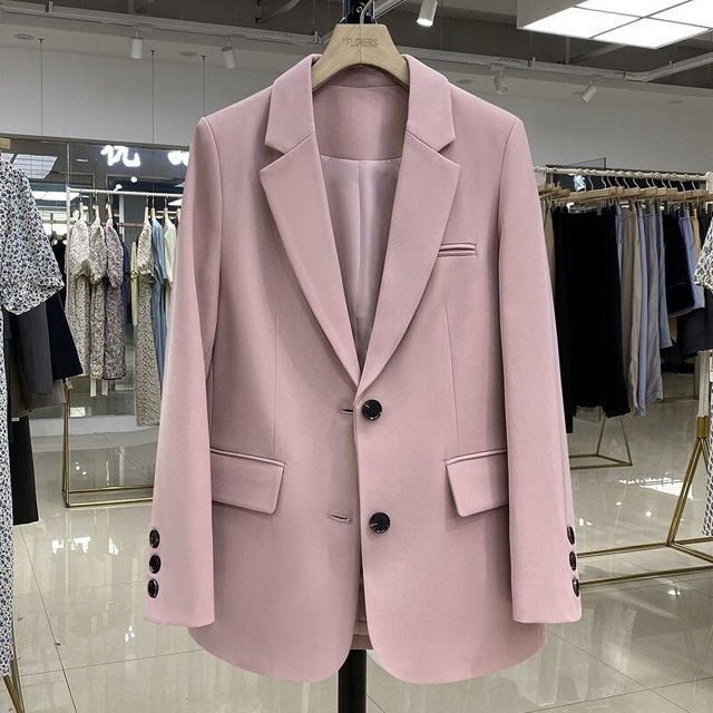 Petit Costume Noir Veste Décontractée pour Femmes Style Coréen Design Sens Manteau