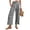 Black, variant on Women's Gingham Palazzo Pants Smocked High Waist Wide Leg Trousers Casual Loose Plaid Cropped Slacks with Pockets 3/4 Length