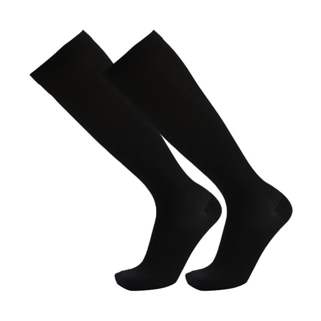 MZXELPRJD Chaussettes Invisibles Chaussettes de Compression pour Femmes pour Hommes & Bas de Compression Gradués Hauteur Genou Mollet Jambe & Pied, Chaussettes Blanches Femmes Noir G