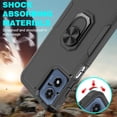 thumbnail image 3 of Rosebono Compatible With Moto G Play 2024 Case, Hybrid Metal Ring Magnetic Support Kickstand Protective Defender Armor Cover Case For Moto G Play 2024 (Black), 3 of 5