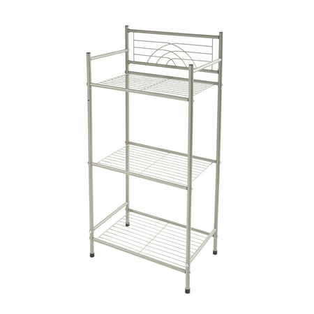 Bath Bliss 3 Shelves Tiered Bathroom Storage Rack in Satin Nickel
