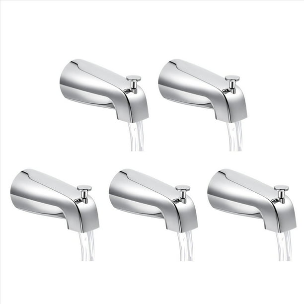 5X Caño para Bañera de Baño, Alcance de 5 1/4 Pulgadas Montaje Frontal en Pared con Desviador de Ducha 1/2 Pulgada IPS Rosca Interior Grifo para Bañera