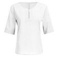 thumbnail image 5 of Fanxing Tunic Tops for Women Plus Size 3/4 Sleeve Blouses Breathable Linen Shirt for Summer Bohemian Vacation Shirts S-5XL, 5 of 5