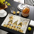 thumbnail image 3 of Yellow Bees Gnomes Placemats Set of 4, Spring Floral Branches Sunflower Placemats for Dining Table, Place Mats for Kitchen Tabletop, Waterproof Wipeable Dining Table Mats Set, 3 of 9