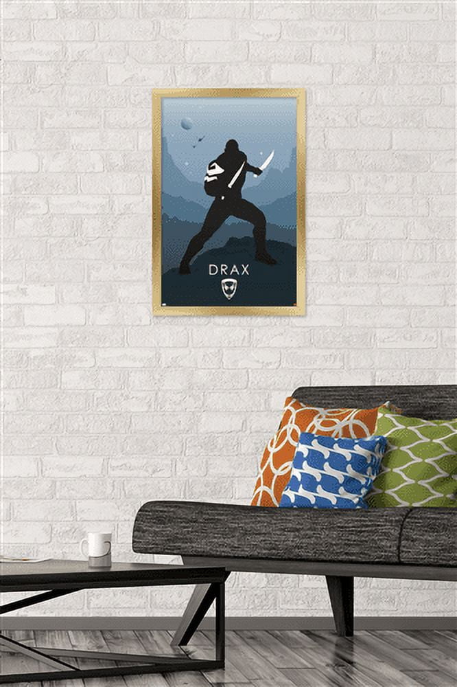 Marvel Heroic Silhouette - Drax Wall Poster, 14.725" x 22.375", Framed