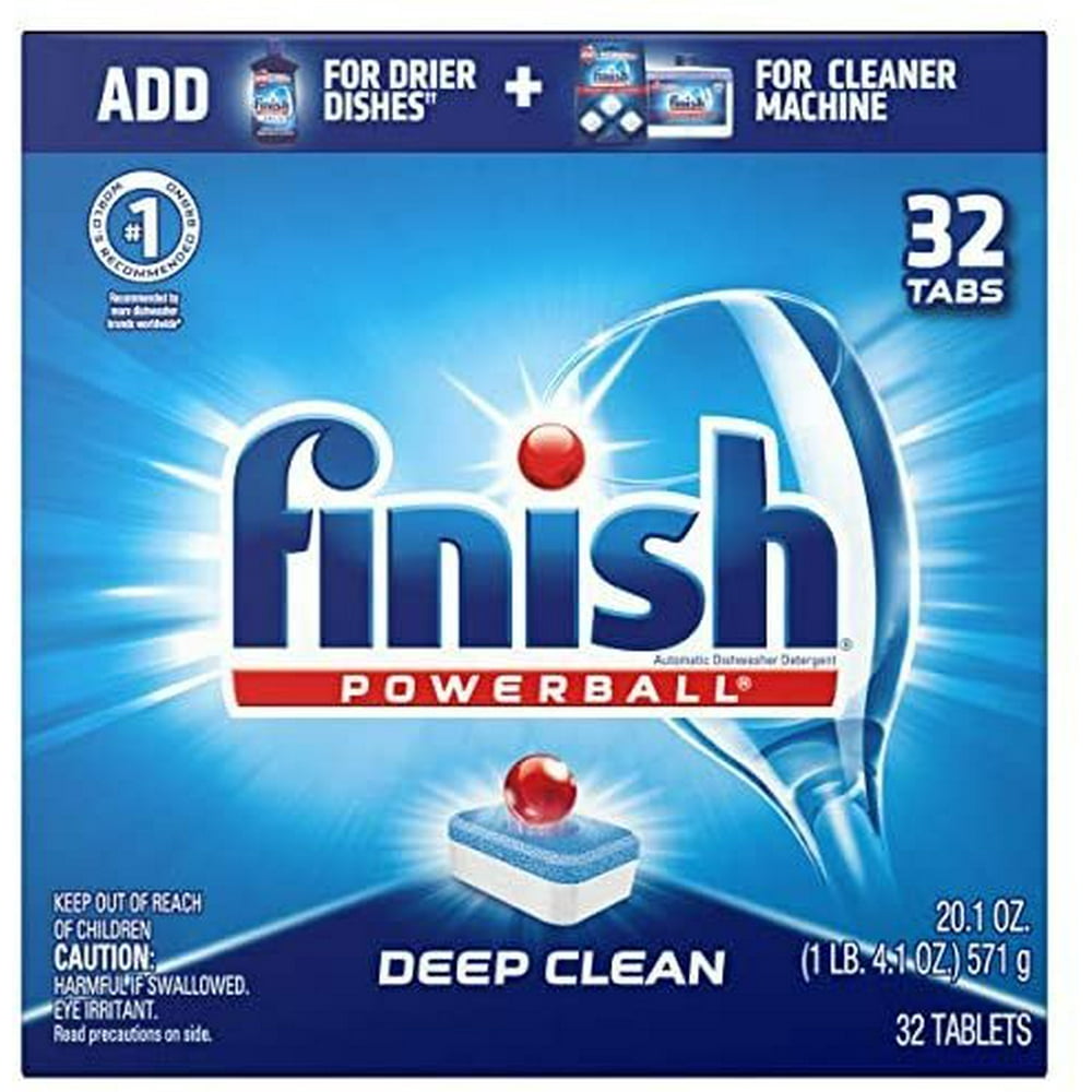 Finish All in 1 Powerball Fresh,deep clean,32ct, Dishwasher Detergent