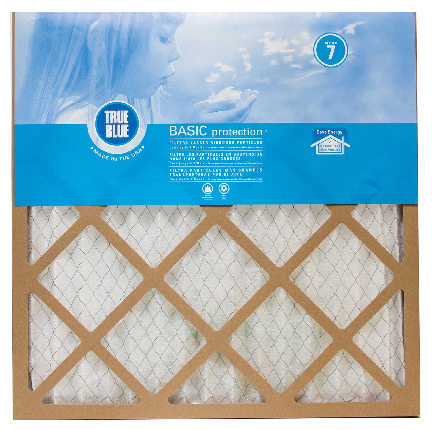 True Blue Basic Air Filter MERV 7 16x25x1