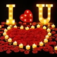 thumbnail image 2 of Juego de Letreros LAMATY B-I LOVE U Rojo con 3 Letras LED para Decoración Romántica, 2 of 6
