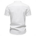 thumbnail image 4 of Tops for Men under $5 Short Sleeve V-Neck Solid Regular Pullover Casual T-Shirt White M, 4 of 4