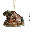 thumbnail image 3 of Gingerbread House Ornaments for Christmas Tree,Christmas Tree Hanging Decoration,Christmas Decorations Indoor Farmhouse,Chicken Farm Ornaments,Wooden Chicken Coop Christmas Ornament, 3 of 5